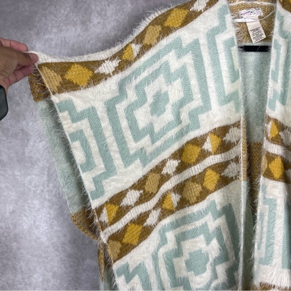 Free People Diamondback Cozy Kimono Sweater Fringed In Multi One Size - Picture 5 of 6